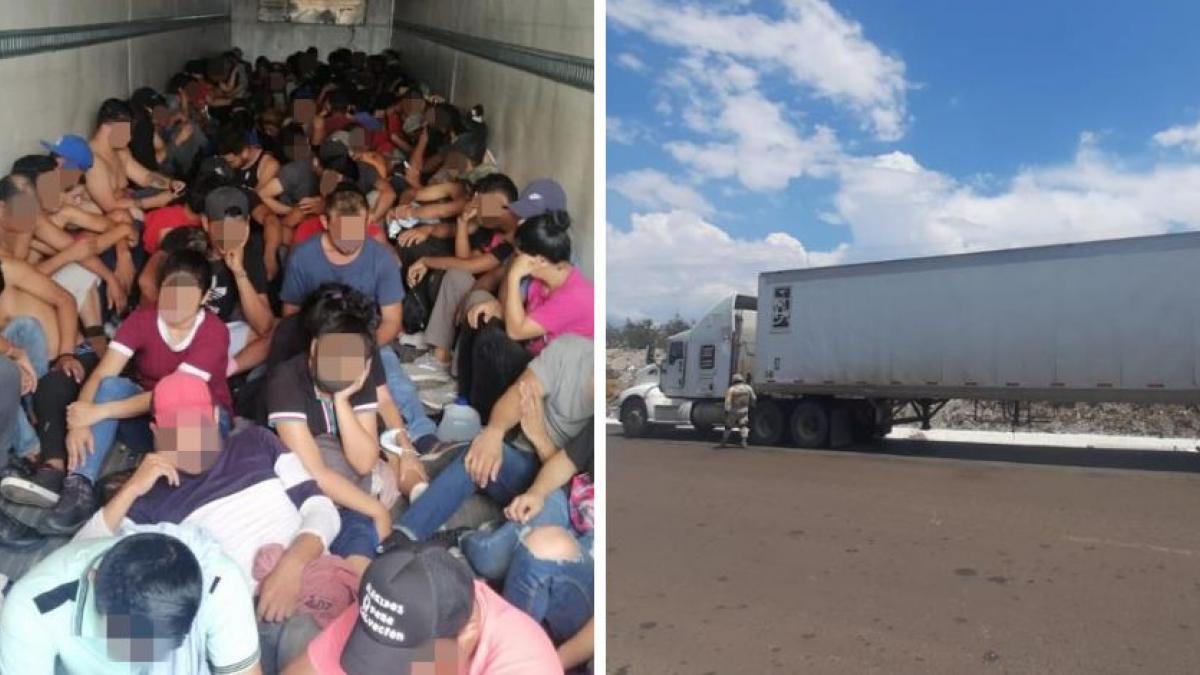 INM rescata a 127 migrantes hacinados en tráiler sobre carretera de Coahuila