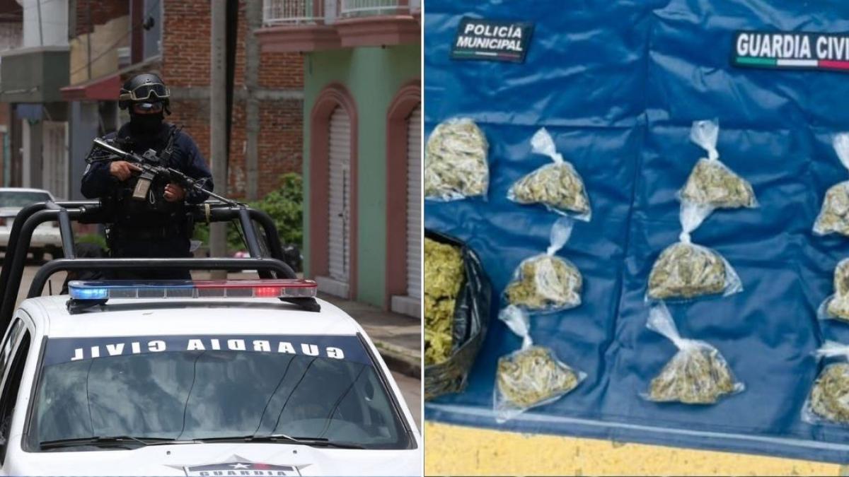 SSP de Michoacán y Policía Municipal aseguran a hombre con 16 envoltorios con droga