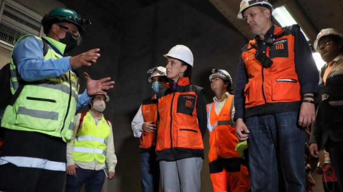 Sheinbaum supervisa avances en el tramo subterráneo de la Línea 12 del Metro