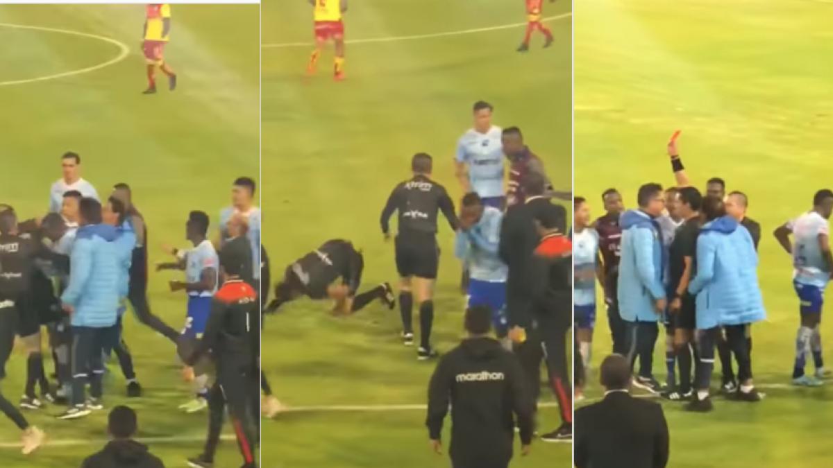 VIDEO: ¡TERRIBLE! Árbitro es golpeado brutalmente por entrenador en la Primera División de Ecuador