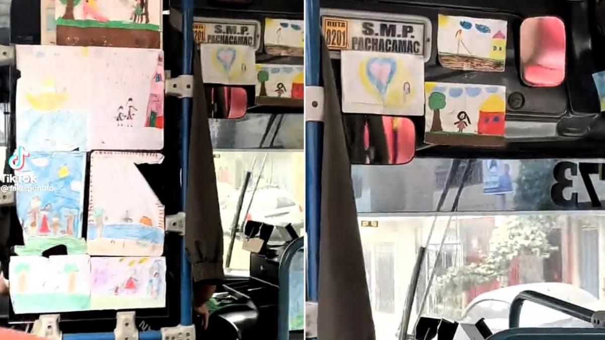 Ternura nivel: Papá adorna el autobús que conduce con los dibujos de su hijo (VIDEO)