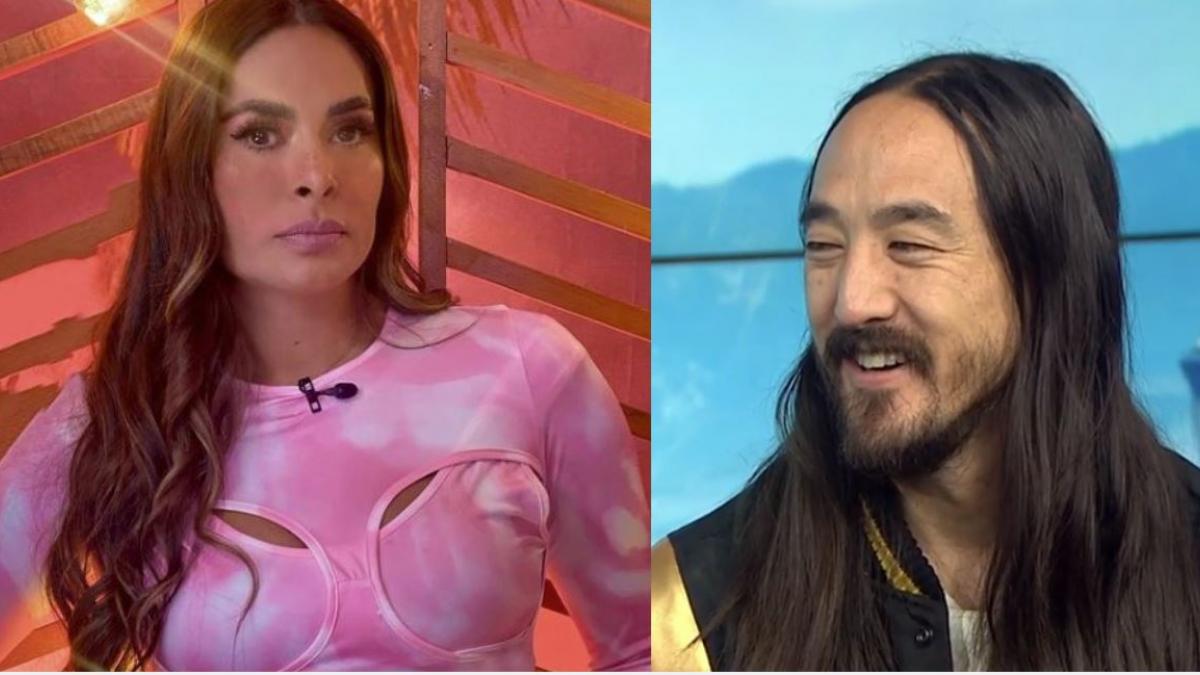 Galilea Montijo recibe "pastelazo" de Steve Aoki; así reaccionó la conductora (VIDEO)