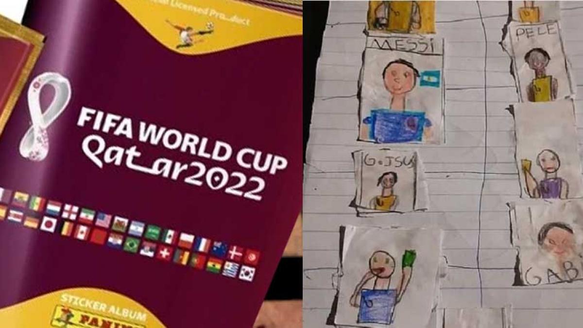 Conmovedor: Niño sin dinero para el álbum del Mundial Qatar 2022 dibuja el suyo