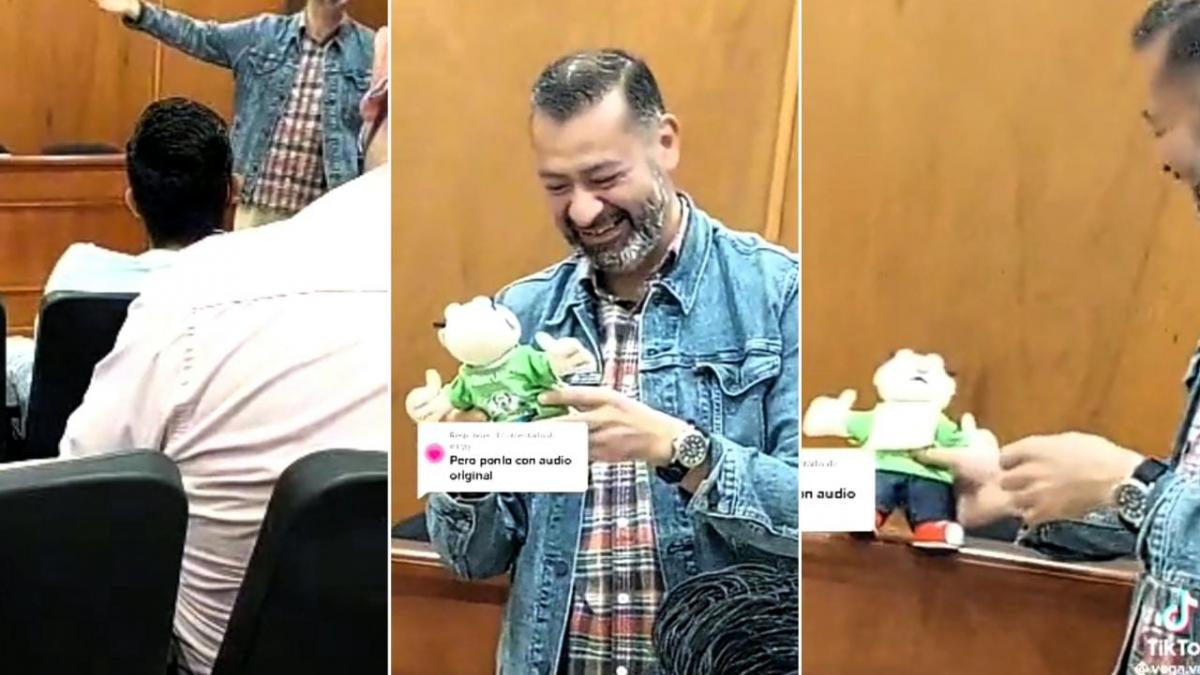 ¡Como en concierto! Estudiantes arrojan peluche de Dr. Simi a profesor en plena clase