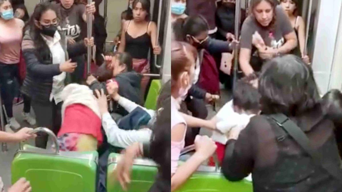 Captan pelea entre mujeres en vagón del Metro de CDMX (VIDEO)