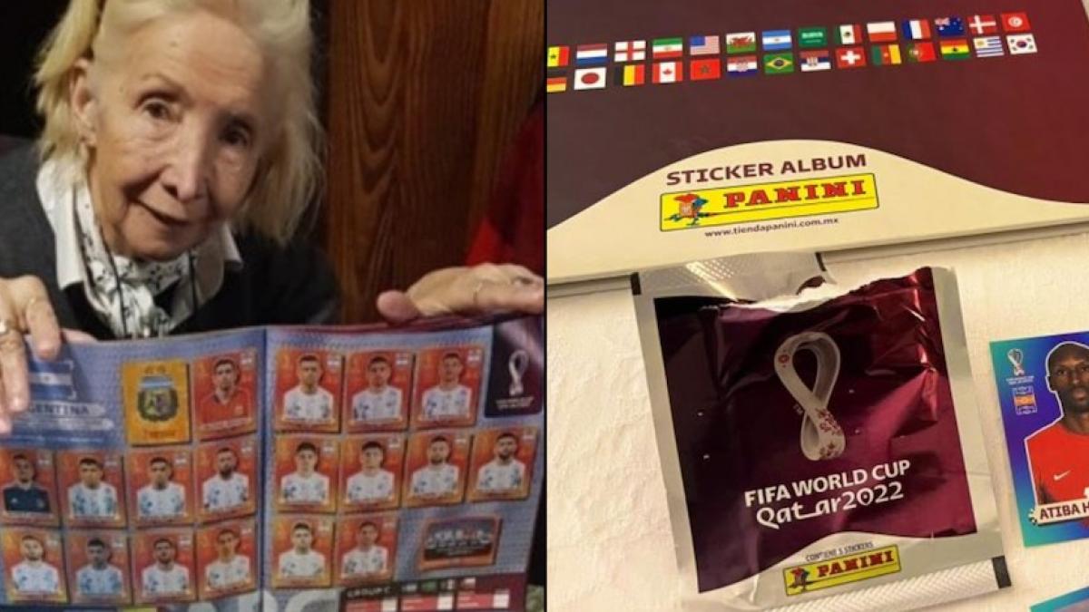 Abuelita de 75 años de edad gasta el dinero de su pensión en estampas del álbum del Mundial