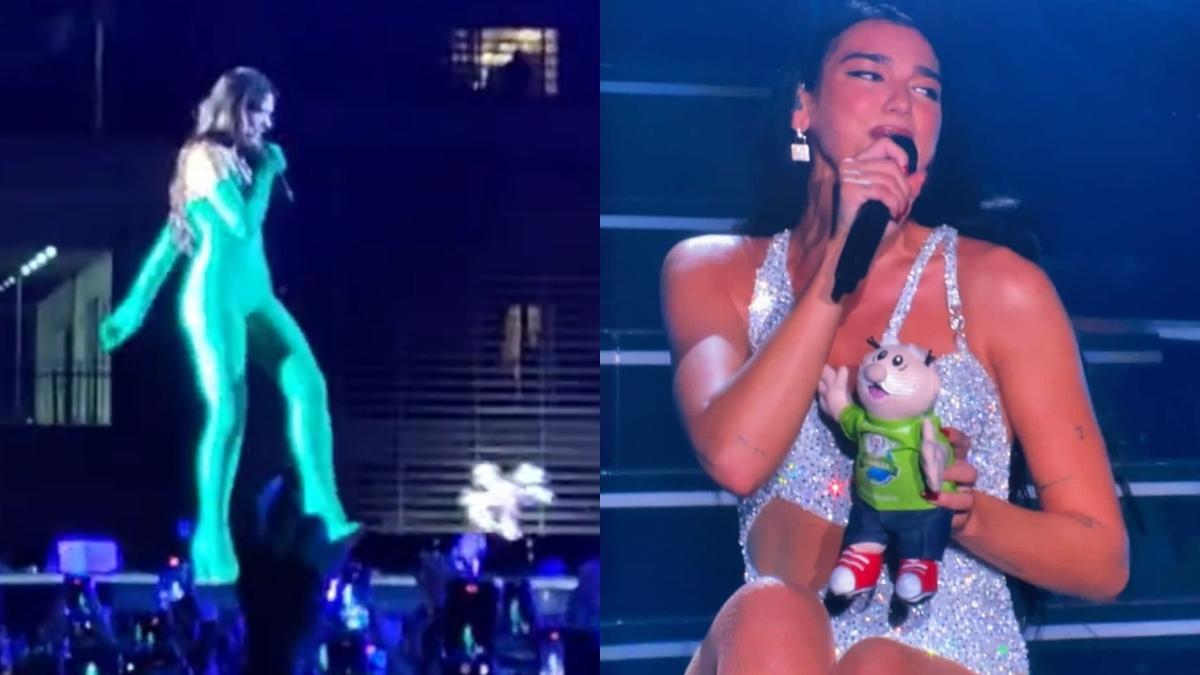 Dua Lipa justifica por qué pateó los peluches del Dr. Simi que le lanzaron: "Estamos bien Mr. Simi"