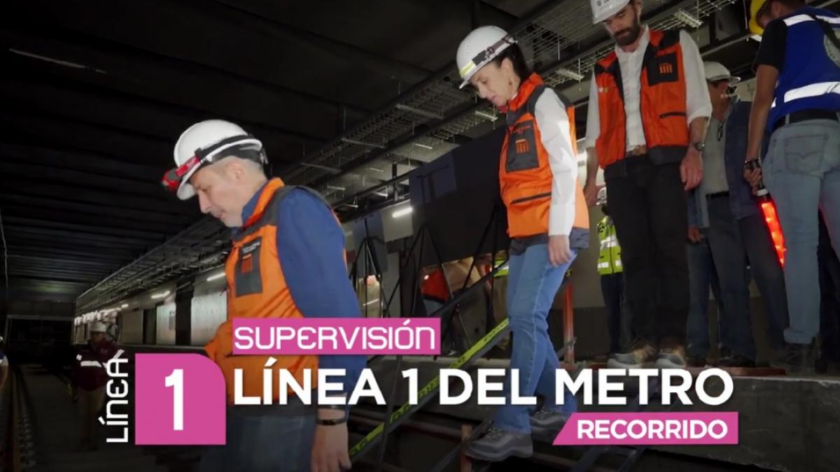 Sheinbaum supervisa trabajos en L1 del Metro; presume avances en balasto, durmientes y vías