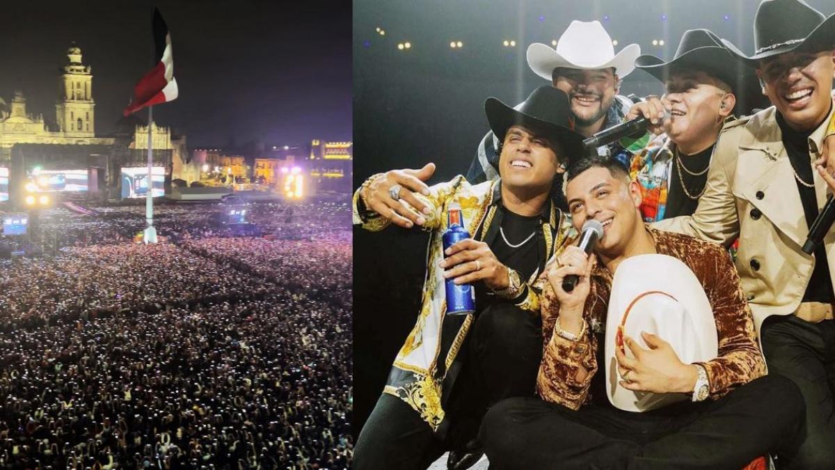 Grupo Firme reúne a 280 mil personas en el Zócalo y supera a Paul McCartney, Roger Waters...