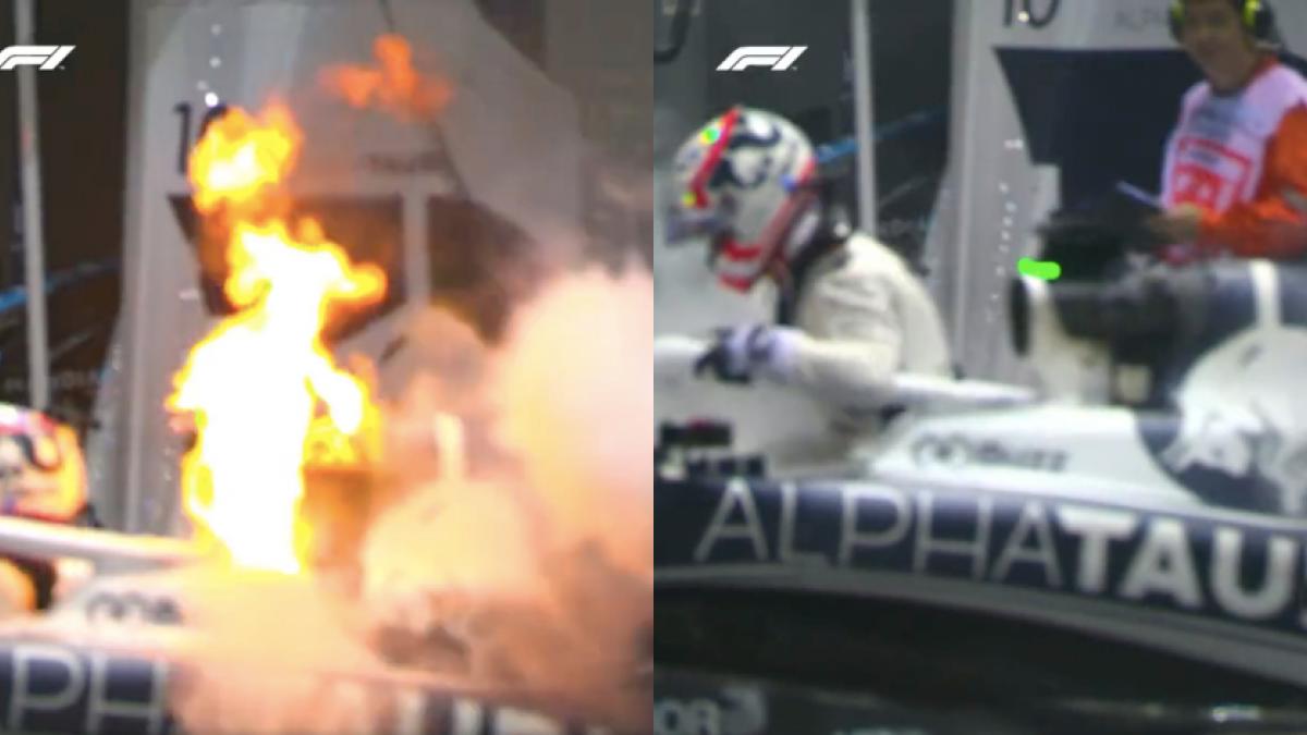 F1 | VIDEO: Pierre Gasly sale con vida de su monoplaza luego de que este se incendiara repentinamente