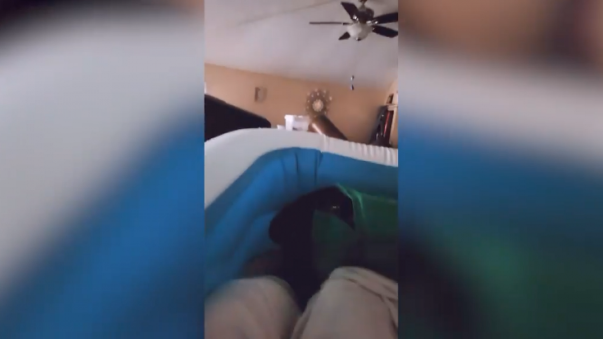 El video de una mujer pidiendo ayuda durante el huracán "Ian" se vuelve viral, se salvó gracias a una piscina inflable