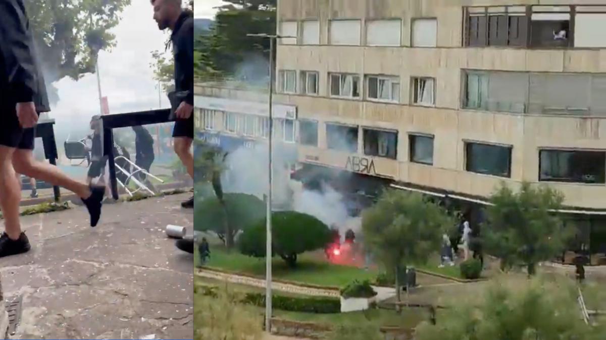 VIDEO: ¡Terror en España! Afición del Málaga y Racing provocan caos con su BRUTAL batalla campal