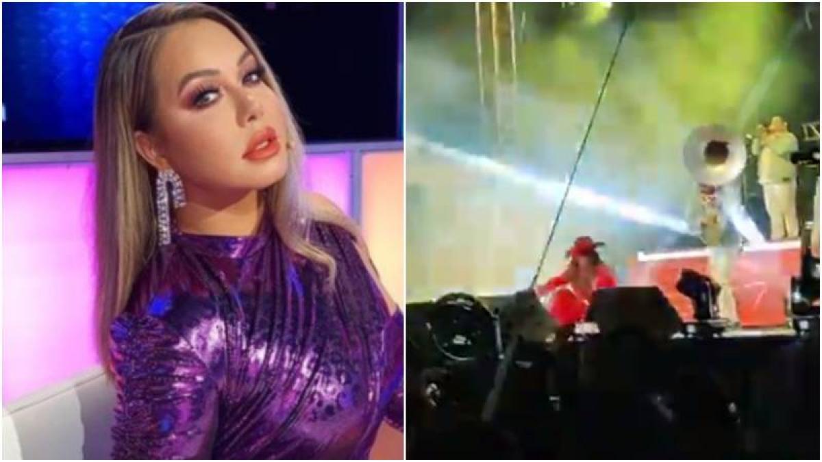 Chiquis Rivera sufre otra aparatosa caída sobre el escenario (VIDEO)