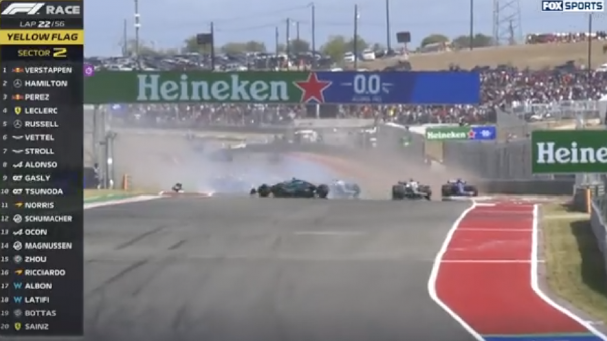 F1: Así fue el fuerte choque entre Fernando Alonso y Lance Stroll en el GP de Estados Unidos (VIDEO)