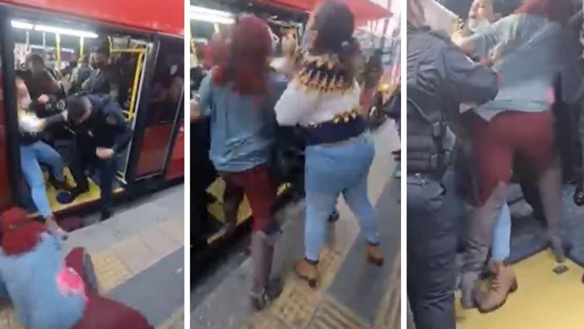 Golpes, mordidas y empujones: Así bajaron del Metrobús a dos mujeres en supuesto estado de ebriedad (VIDEO)