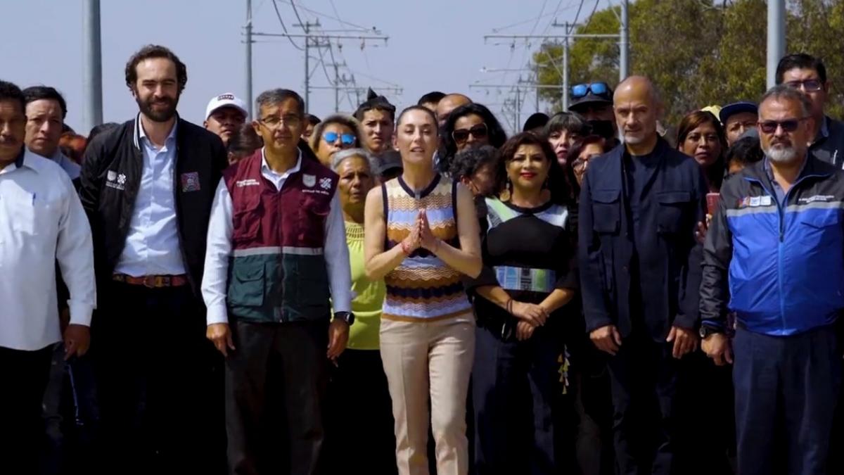 Presume Sheinbaum Trolebús Elevado en Iztapalapa; "transporte único en el mundo", dice