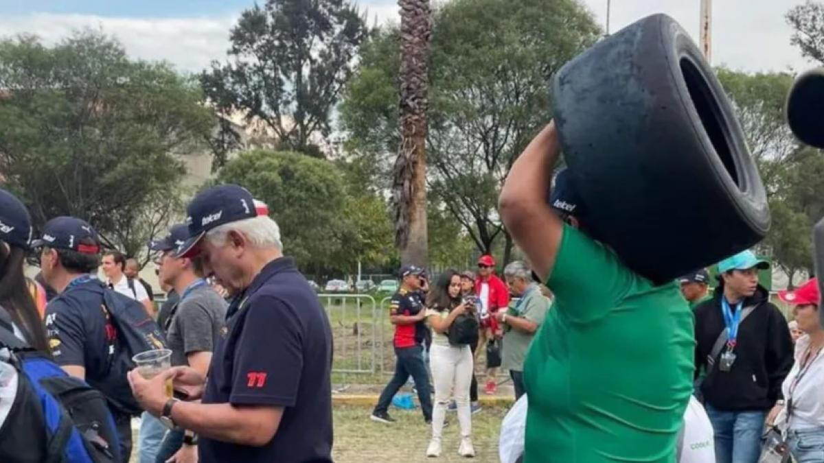 F1 | Gran Premio de México: ¿Cómo le hizo? Fan se lleva de recuerdo de la carrera una llanta