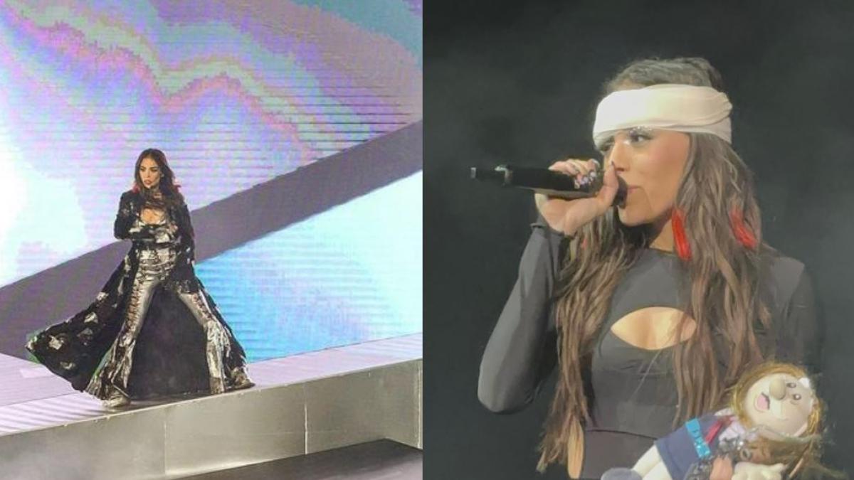 Danna Paola sufre accidente grave en pleno concierto: "Tengo una bola"  (VIDEO)