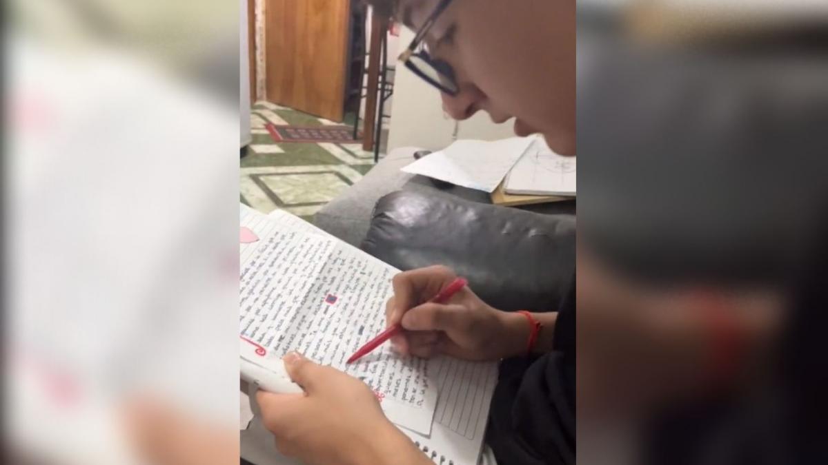 Joven recibe carta de amor de su novia y le corrige sus faltas de ortografía (VIDEO)