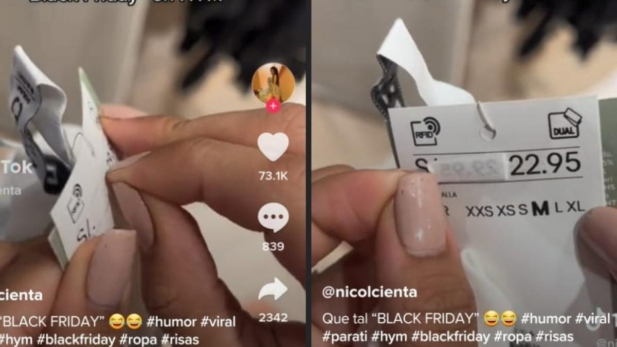 (VIDEO) Joven revisa prenda durante el Black Friday y se percata de que aumentaron su precio