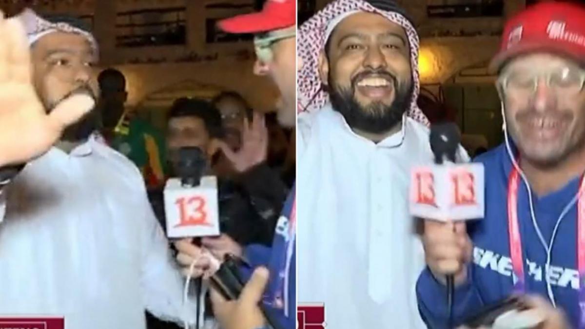 Mexicanos vestidos de qataríes asustan en vivo a periodista chileno en Qatar (VIDEO)