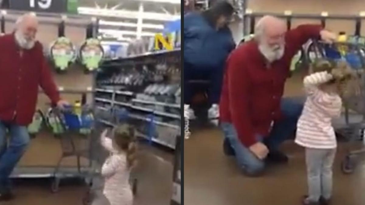 (VIDEO) Pequeña confunde a hombre con Santa Claus en centro comercial; provoca ternura en redes sociales