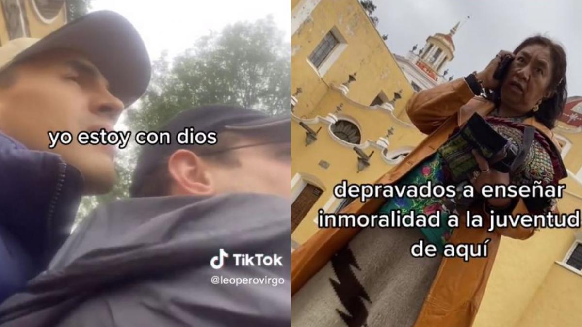 Mujer echa agua bendita a pareja gay para sacarlos de Iglesia: "lárguense, llamo al 911" (VIDEO)