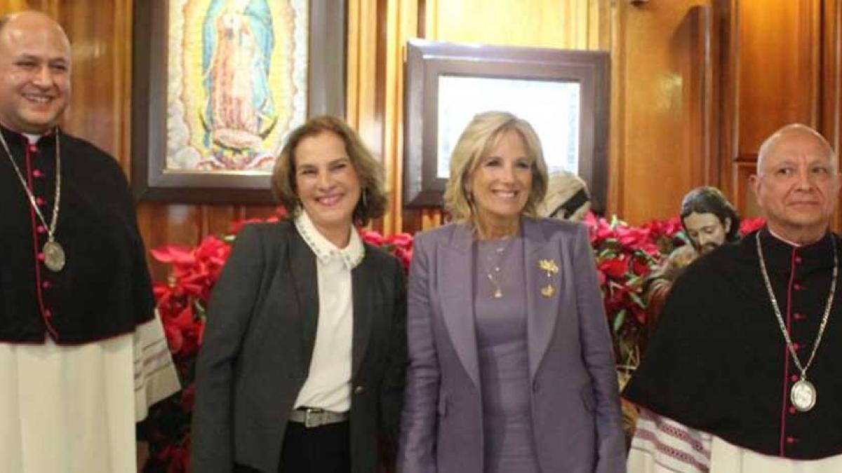 Jill Biden, primera dama de EU, visita la Basílica acompañada de Beatriz Gutiérrez