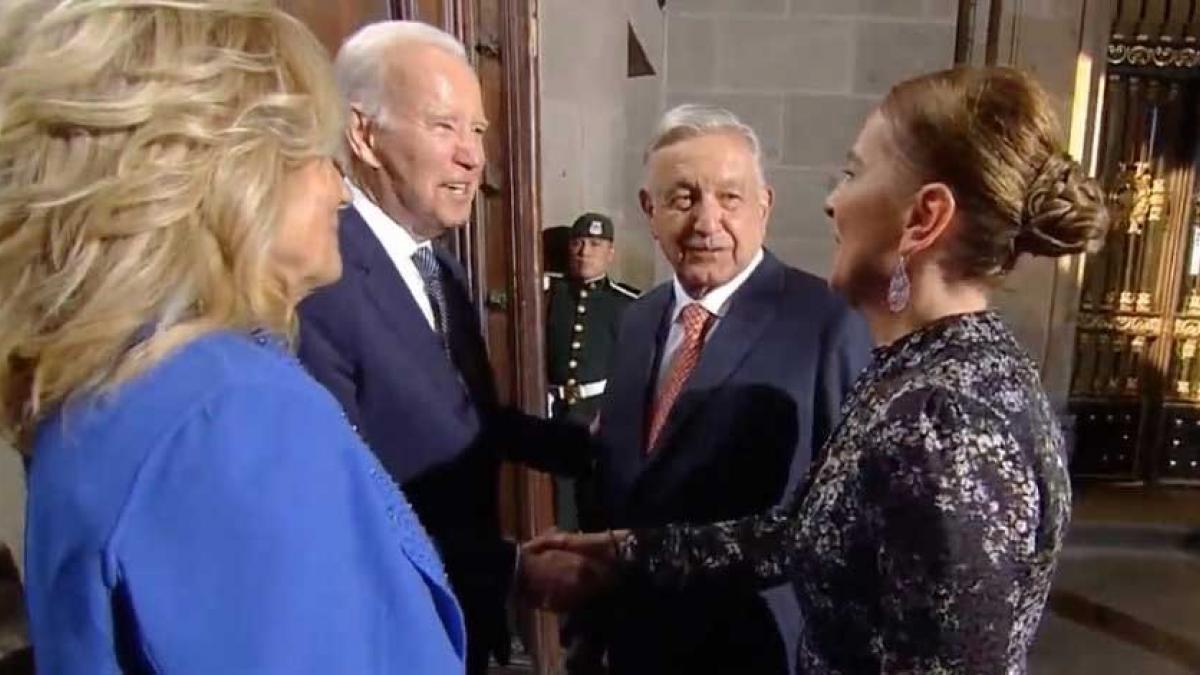 Ingresan Joe y Jill Biden a Palacio Nacional; los reciben AMLO y Beatriz Gutiérrez Müller