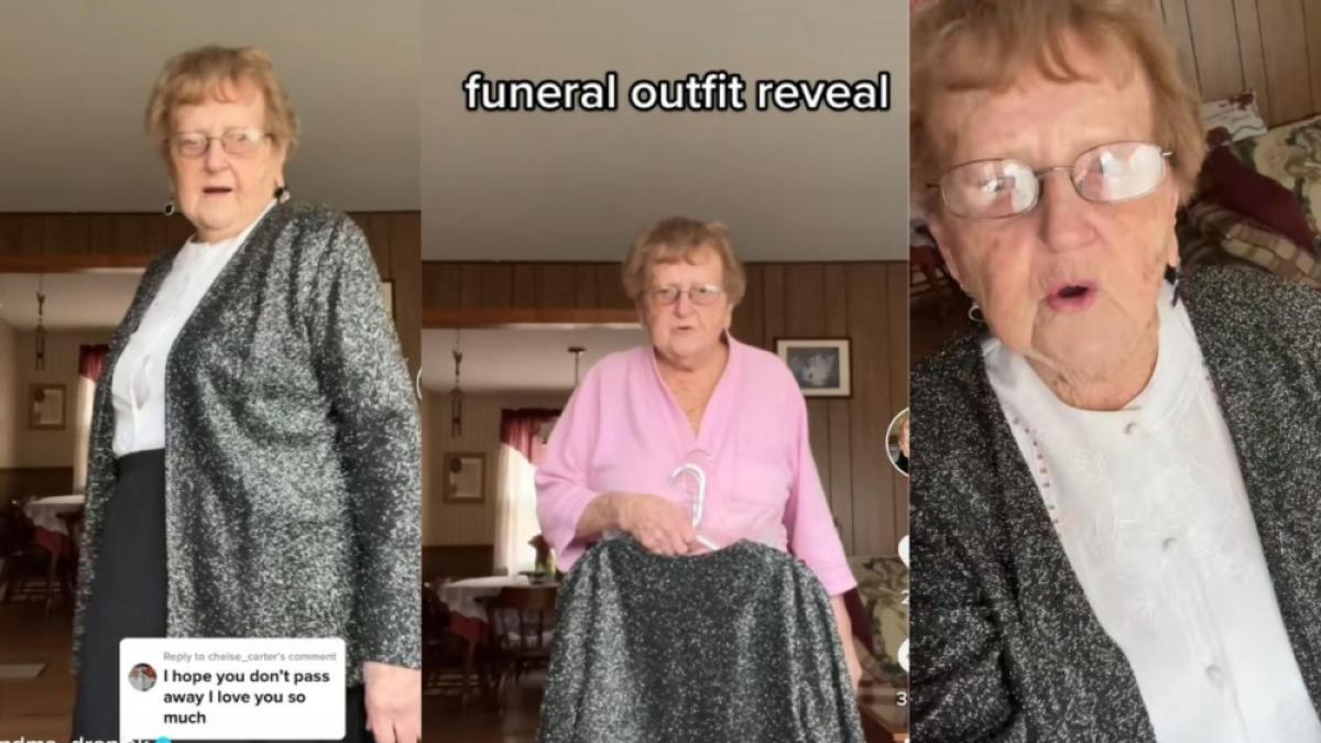 "Es bueno estar preparados": Abuelita muestra el outfit que usará en su funeral