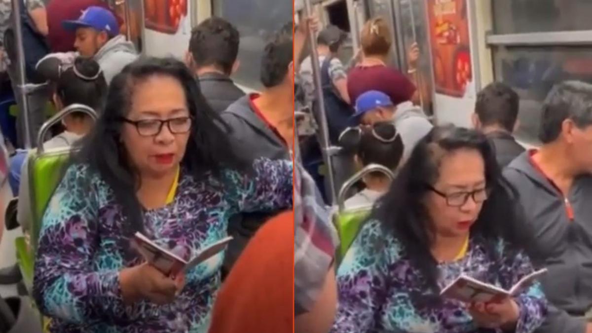 Miedo nivel: Mujer comienza a rezar mientras viaja en el Metro de CDMX (VIDEO)