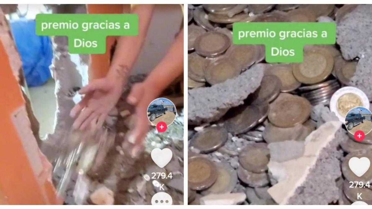 (VIDEO) Albañiles encuentran "tesoro" mientras trabajaban en una construcción