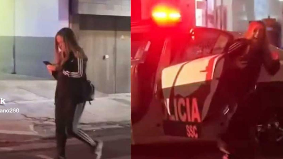 ¡Qué oso!: Mujer confunde patrulla con taxi por ir con el celular