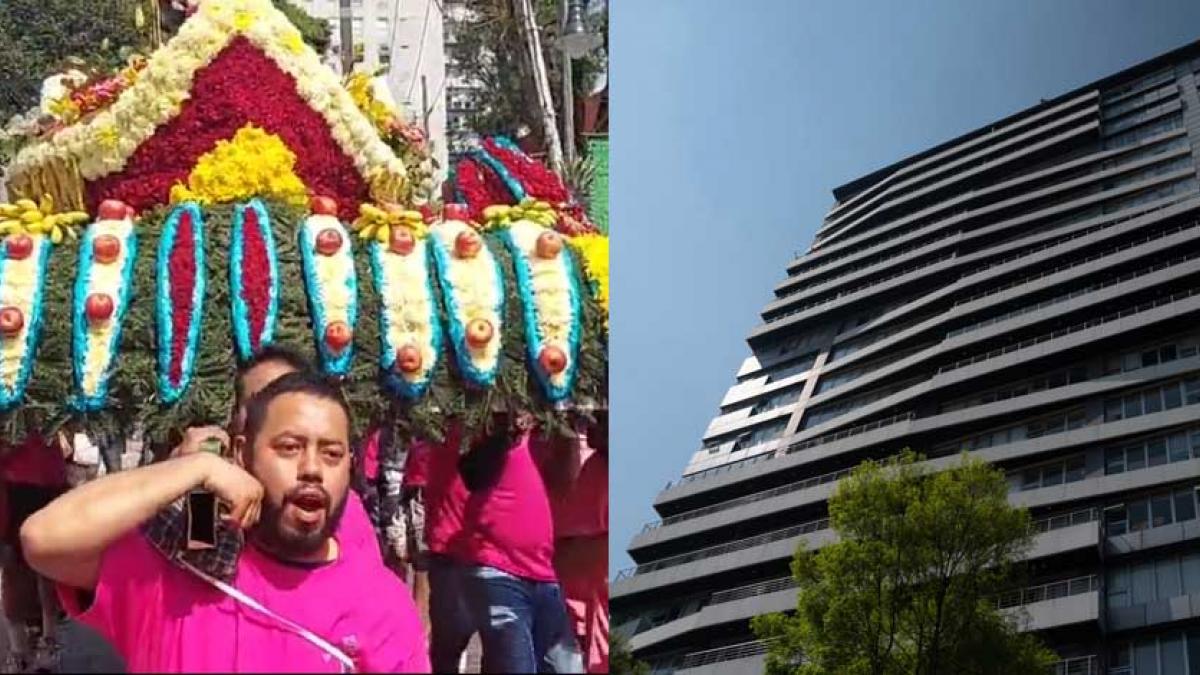 Arrojan agua y papeles mojados a procesión durante fiesta patronal en el pueblo de Xoco