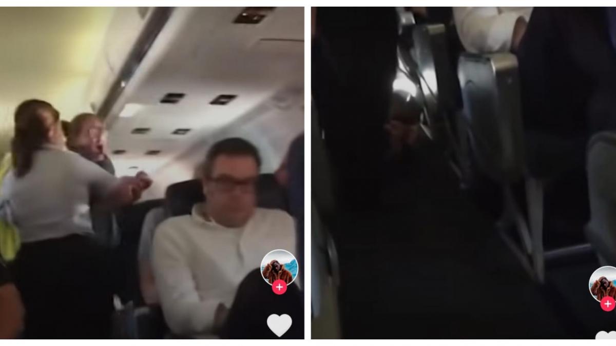 (VIDEO) Mujer explota en un avión luego de que su pareja la terminó en pleno vuelo