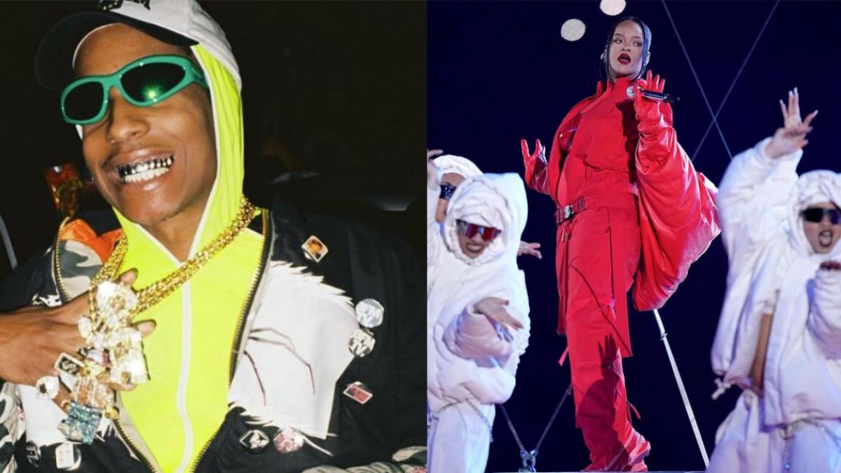 ¡Fan número 1! La romántica reacción de la pareja de Rihanna, A$AP Rocky, al verla en el Super Bowl (VIDEO)