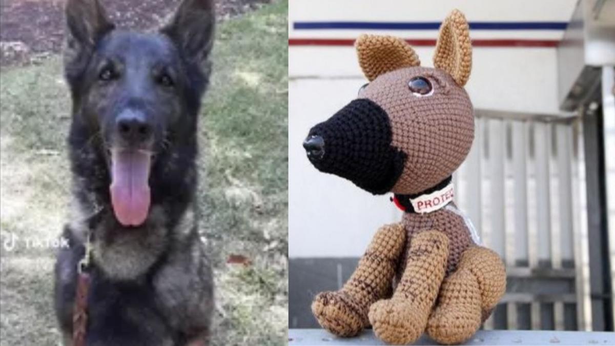 Proteo, perrito rescatista, es inmortalizado al estilo crochet; así se ve (FOTOS)