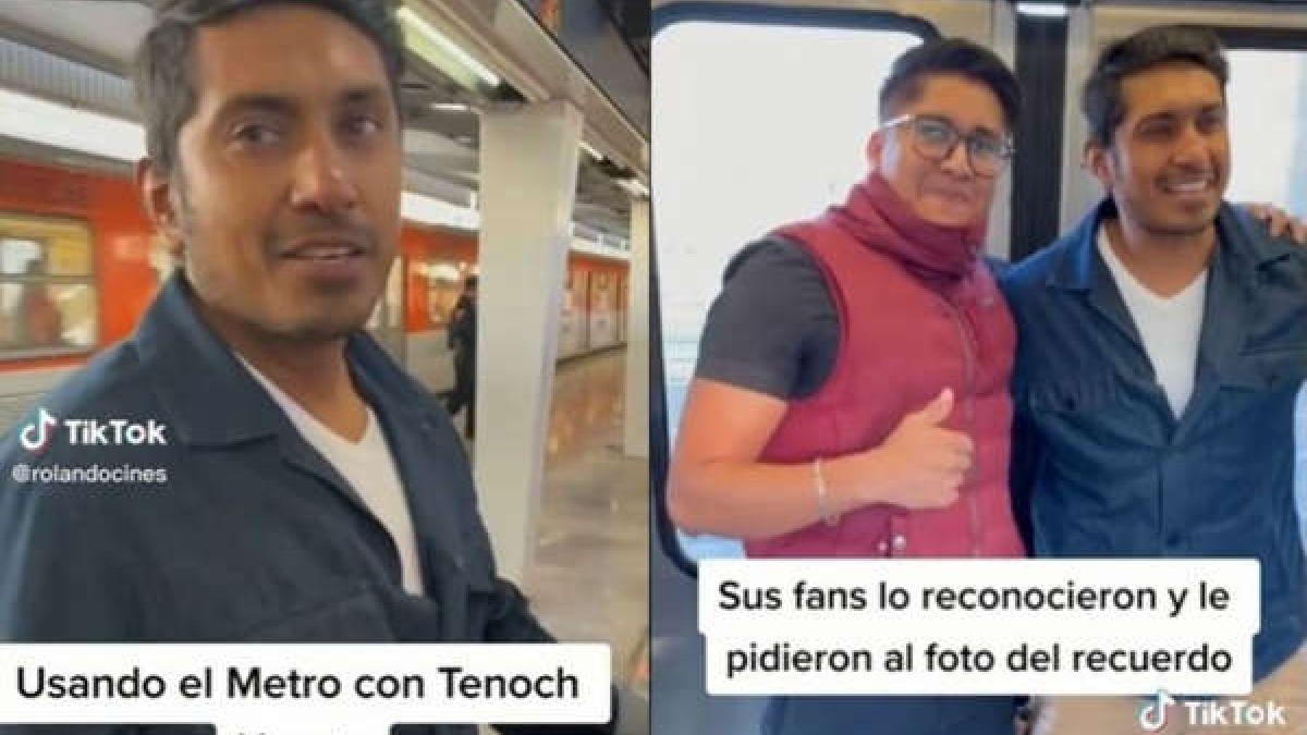 Su momento más humilde: Tenoch Huerta se pasea en el Metro de la CDMX. (VIDEO)