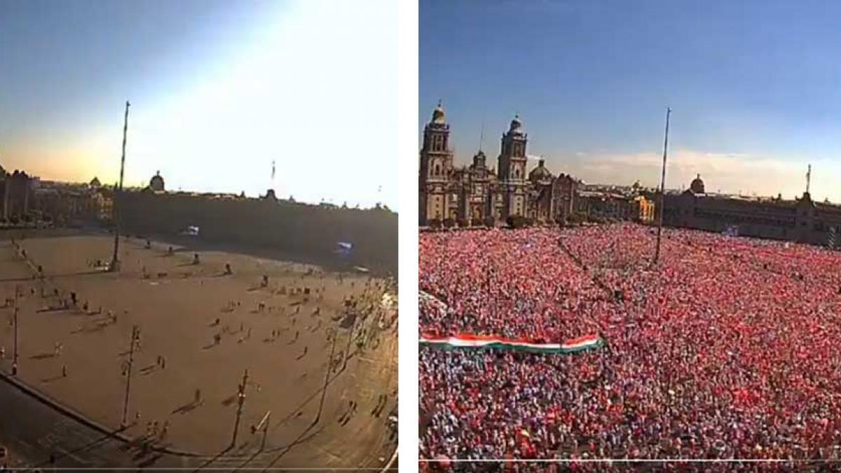 Marcha INE: En timelapse de imágenes, así se llenó el Zócalo este domingo (VIDEO)