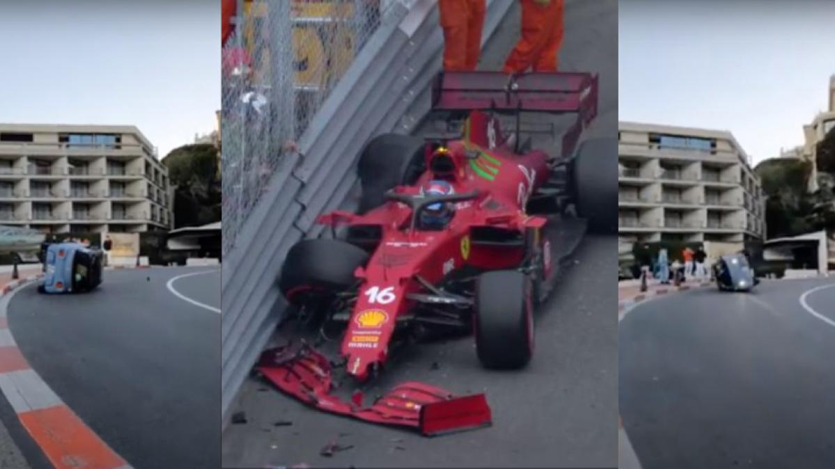 VIDEO: Conductor destroza su coche en la curva más famoso del GP de Mónaco y hace recordar a Charles Leclerc