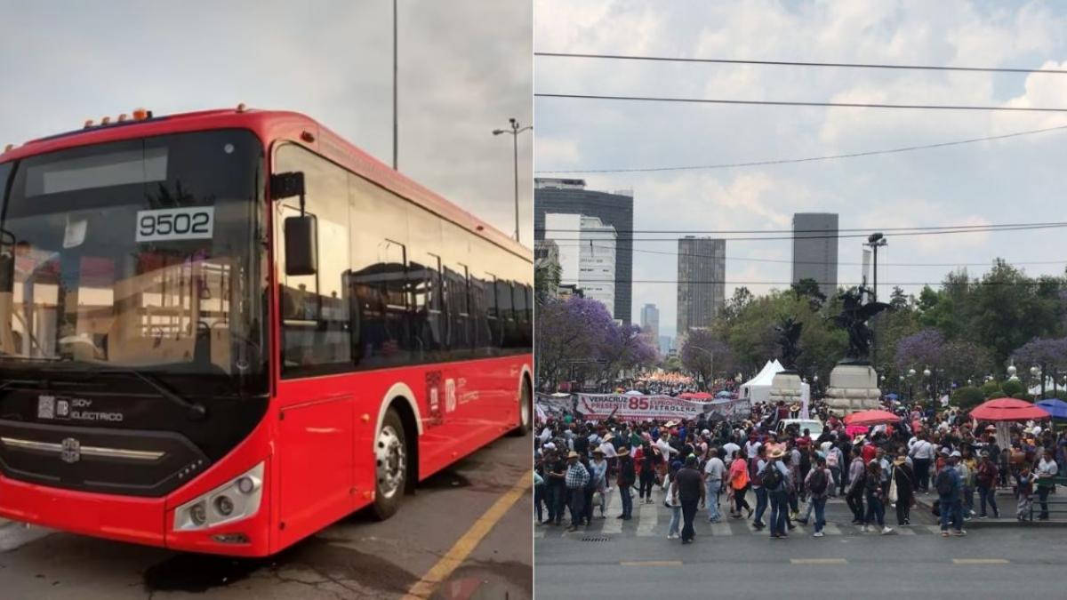 Marcha AMLO. Cierran estaciones de Metrobús por concentración en el Zócalo