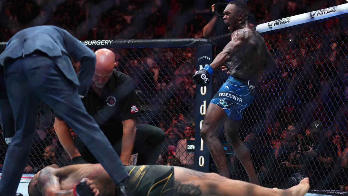 VIDEO: Israel Adesanya vence a Alex Pereira con BRUTAL nocaut en la pelea estelar de UFC 287