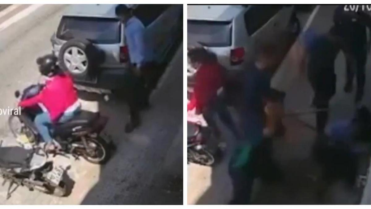 VIDEO. Ladrón de motocicletas recibe paliza al ser descubierto por vecinos