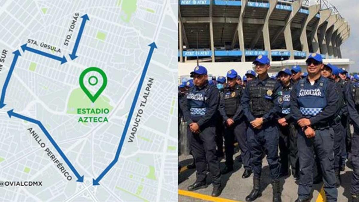 Alternativas viales y operativo de seguridad por el Cruz Azul-América hoy, en el Azteca