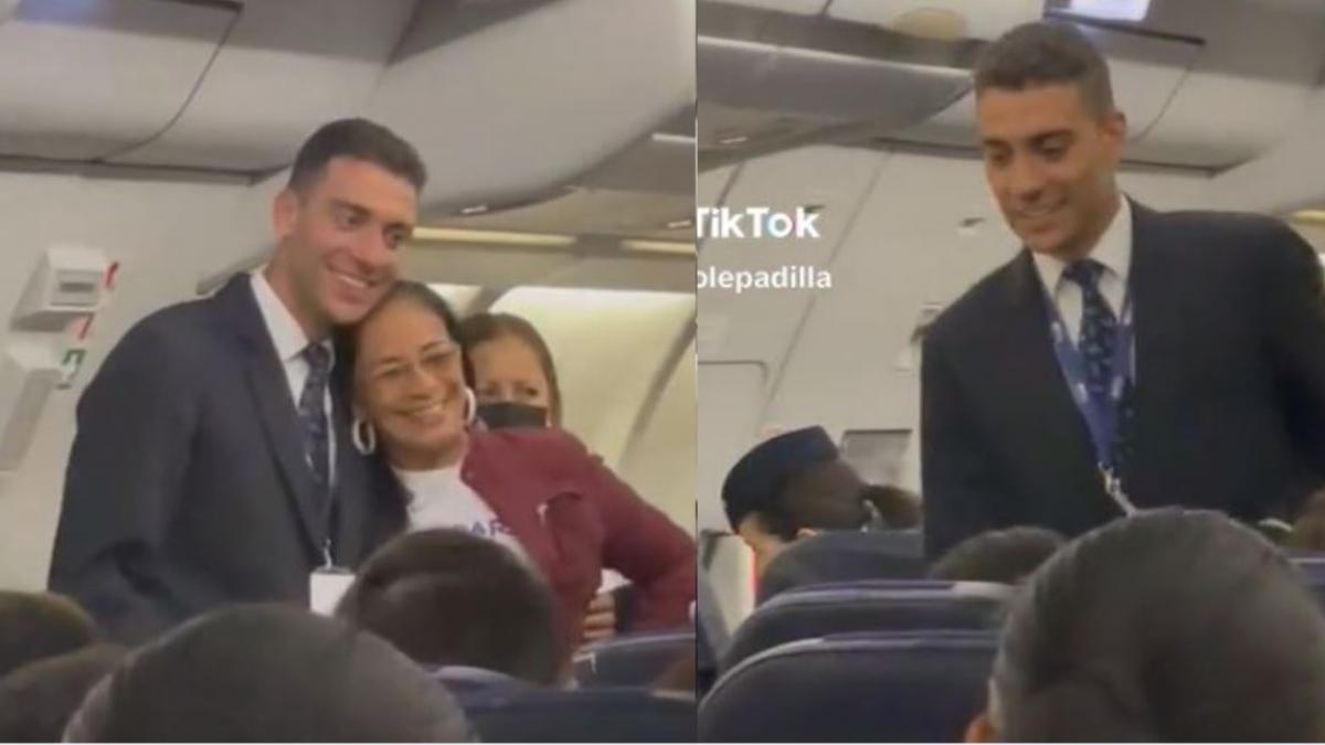 VIDEO: Él es el guapo sobrecargo que fue la sensación en un vuelo con puras mexicanas