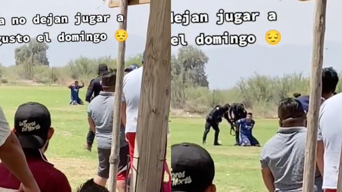 VIDEO: ¡Al tambo! Policía arresta a jugador en pleno partido de futbol