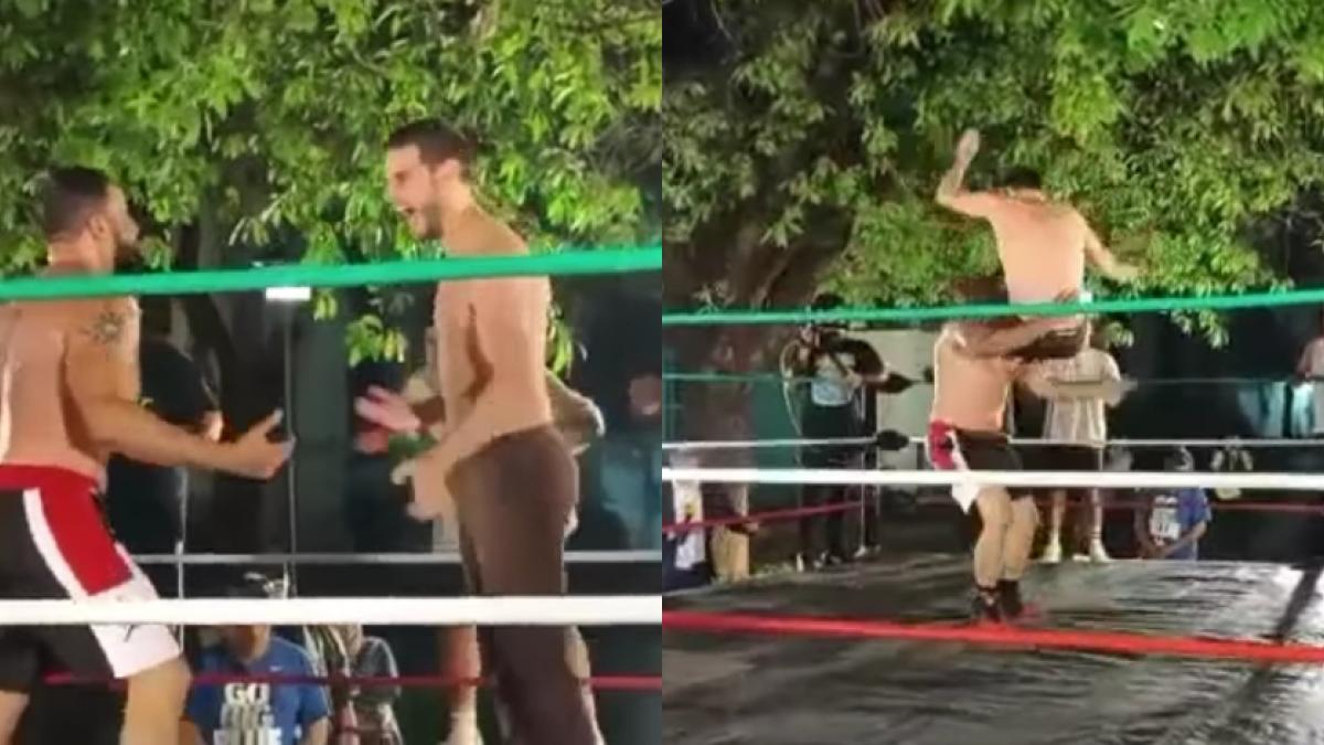 VIDEO: Adrián Marcelo sí se subió al ring, se autonombra Dr. Cannabis y le propinan una golpiza