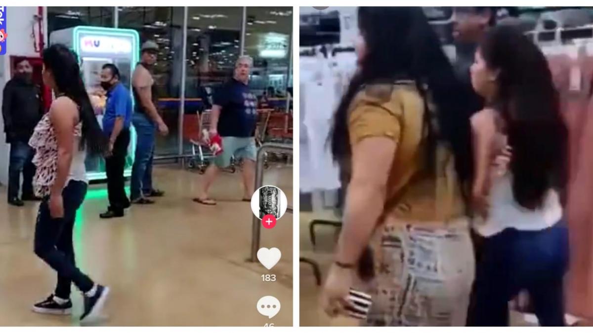 VIDEO. Intensa pelea entre presuntas farderas y empleados de tienda departamental