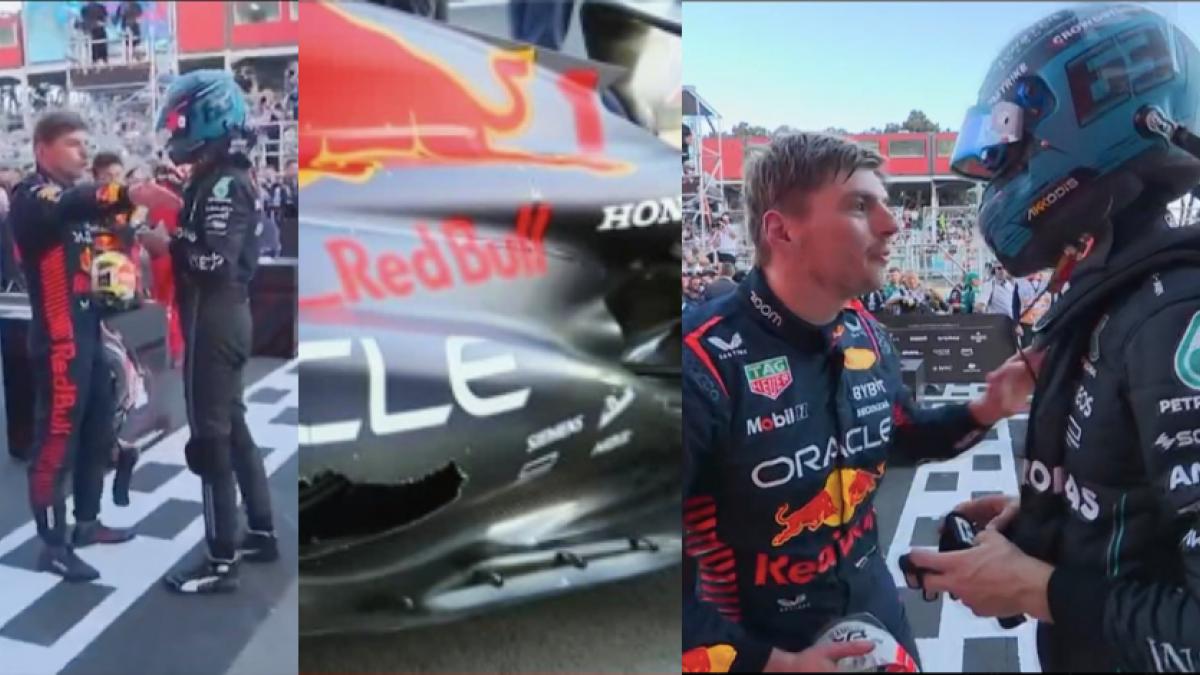 ​VIDEO: Max Verstappen encara a George Russell y reclama por golpe en monoplaza; lo destrozó