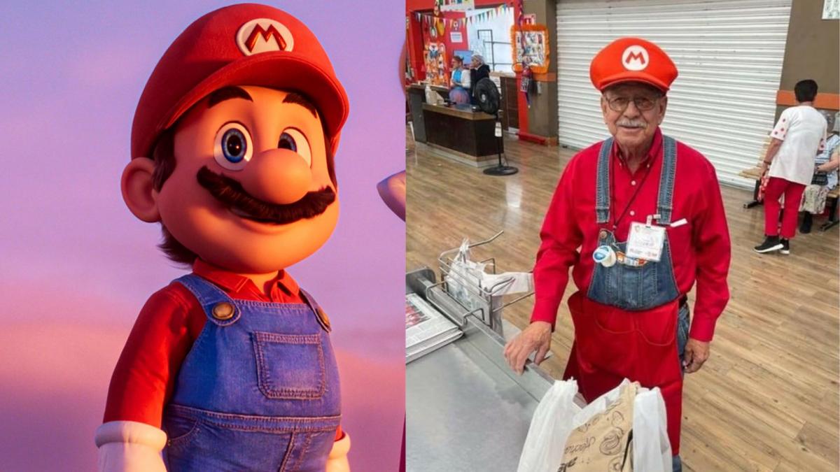 ¡De Mario Bros! Así fue disfrazado a su trabajo un empacador por el Día del Niño